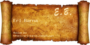 Erl Barna névjegykártya